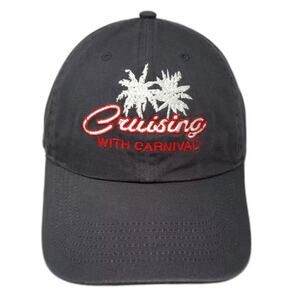 Newhattan Baseball Cap Gray White Hat OS Carnival Cruise Line Embroidered